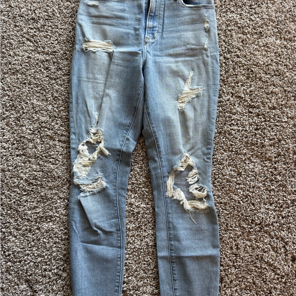 Abercrombie & Fitch Blue Skinny Jeans Distressed Style